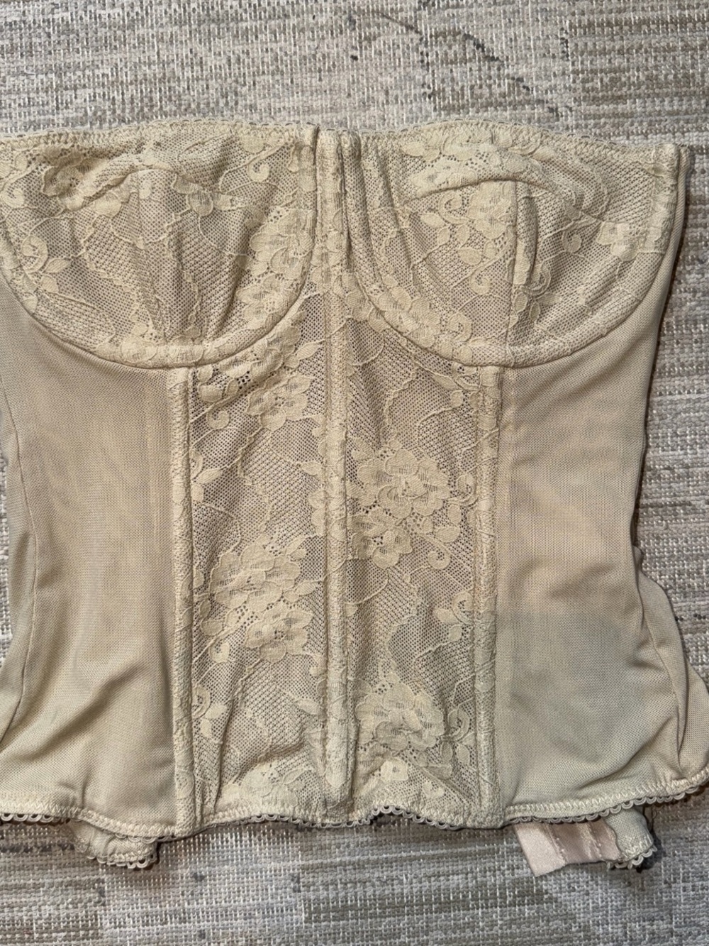 Women’s Strapless Lace Bustier Corset - Cream